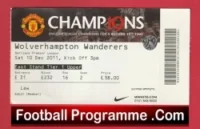 Manchester United v Wolves 2011 – Football Match Ticket