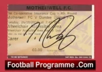 Motherwell v Dundee United 2010 – Signed Football Ticket