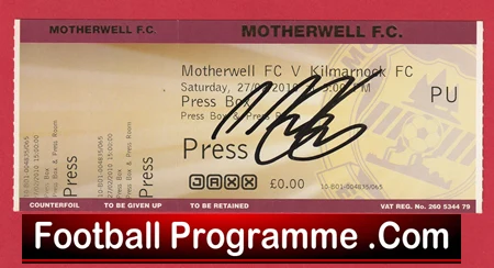 Motherwell v Kilmarnock 2010 - Signed Football Ticket - Image 2