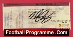 Motherwell v St Mirren 2009 - Signed Football Ticket - football memorabilia