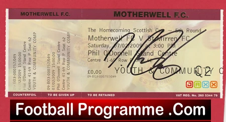 Motherwell v St Mirren 2009 - Signed Football Ticket - Image 2