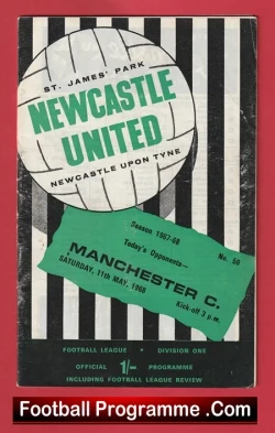 Newcastle United v Manchester City 1968 - League Champions Decider Game - football programme