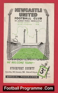 Newcastle United v Stockport County 1961 - 1960s Football Programme - football programme