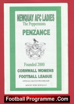 Newquay AFC Ladies v Penzance 2001 - Womens Football - football programme