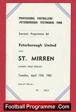 Peter McNamee Benefit Match Testimonial Peterborough United 1965 - football programme