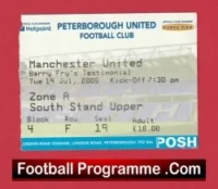 Peterborough United v Manchester United 2005 – Match Ticket