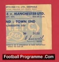 Preston North End v Manchester United 1972 – Football Ticket