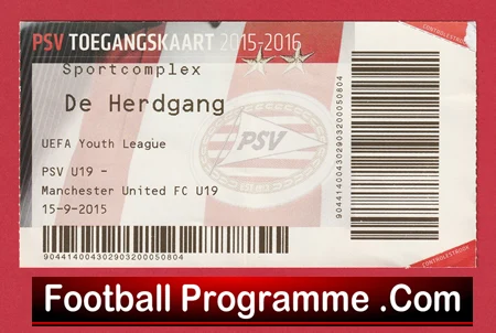 PSV Eindhoven v Manchester United 2015 - Netherlands Holland Ticket U19 - Image 2