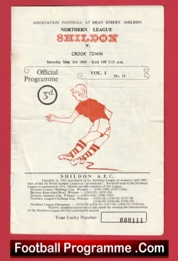 Shildon v Crook Town 1969 - football programme