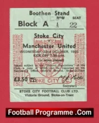 Stoke City v Manchester United 1980 – Match Ticket