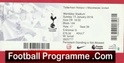 Tottenham Hotspur v Manchester United 2019 - Football Ticket - football memorabilia