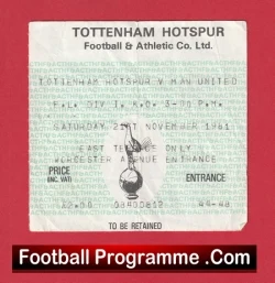 Tottenham Hotspur v Manchester United 1981 - Ticket v Man Utd - football memorabilia