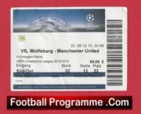 VFL Wolfsburg v Manchester United 2015 – Match Ticket Germany