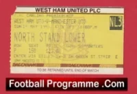 West Ham United v Manchester United 1995 – Match Ticket
