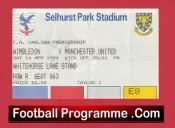 Wimbledon v Manchester United 1994 – Match Ticket