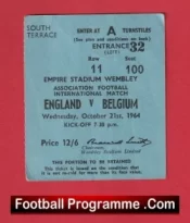 England v Belgium 1964 – Football Match Ticket