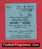 England v Belgium 1964 – Football Match Ticket