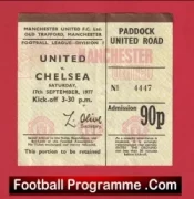 Manchester United v Chelsea 1977 – Football Match Ticket