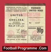 Manchester United v Chelsea 1977 – Football Match Ticket