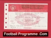 Manchester United v Coventry City 1991 – Match Ticket