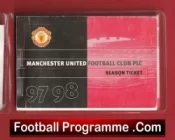 Manchester United Man Utd Season Ticket Book LMTB 1997 1998