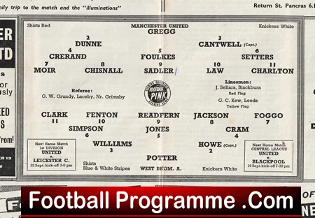 Manchester United v WBA 1963 - George Best Debut - First Game - Image 3