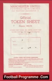 Manchester United Official Token Sheet 1963 – 1964