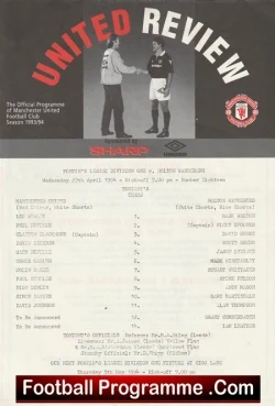  Manchester United v Bolton Wanderers 1979 - Reserves Stewart Houston Football Programme .COM Football Programmes Memorabilia