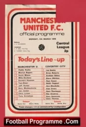 Manchester United v Coventry City 1979 – Reserves Stewart Houston