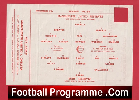 Manchester United v Bury 1957 - Reserves Match Munich Season - Image 3