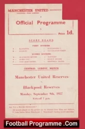 Manchester United v Blackpool 1957 – Reserves Man Utd Bobby Charlton