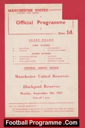 Manchester United v Blackpool 1957 – Reserves Man Utd Bobby Charlton