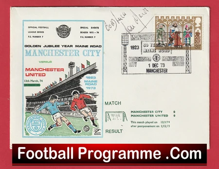 Manchester United Lou Macari Autographed Signed FDC v Man City 1974 - Image 2