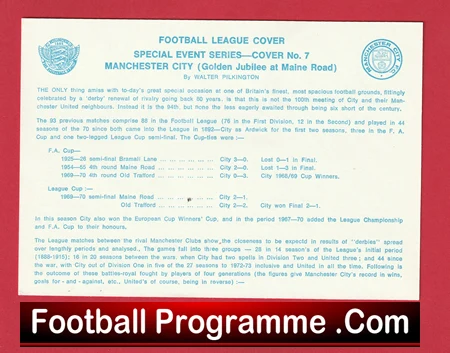 Manchester United Lou Macari Autographed Signed FDC v Man City 1974 - Image 3