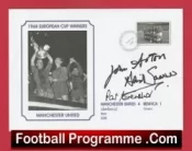 Manchester United Crerand Aston Sadler Autographed Signed FDC Euro Winners 1968