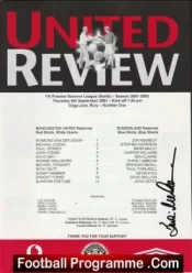 Manchester United v Sunderland 2001 – Reserves Signed Brian McClair