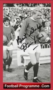 Manchester United Denis Law Autograph Signed Picture Man Utd 1970’s