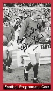 Manchester United Denis Law Autograph Signed Picture Man Utd 1970’s