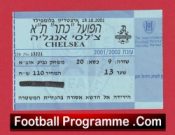 Hapoel Tel Aviv v Chelsea 2001 – Ticket UEFA Cup Israel