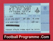Hapoel Tel Aviv v Chelsea 2001 – Ticket UEFA Cup Israel