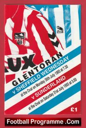 Glentoran v Sheffield Wednesday 1993 Northern Ireland + Sunderland