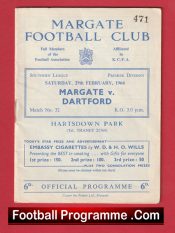 Margate v Dartford 1964 – Football Programme