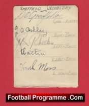 Sheffield Wednesday Multi Autographed Signed Sheet 1937 – 1938