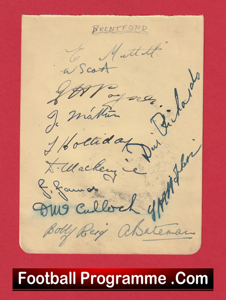 Brentford Football Club Multi Autographed Signed Sheet 1937 - 1938 - Image 2