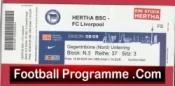 Hertha Berlin v Liverpool 2008 – Match Ticket Germany