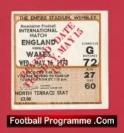 England v Wales 1973 – Football Ticket