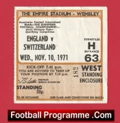 England v Switzerland 1971 – Football Ticket