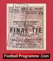 Manchester United v Leicester City 1963 – FA Cup Final Match Ticket