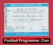 Sheffield United v Manchester United 1993 – FA Cup Match Ticket