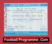 Sheffield United v Manchester United 1993 – FA Cup Match Ticket